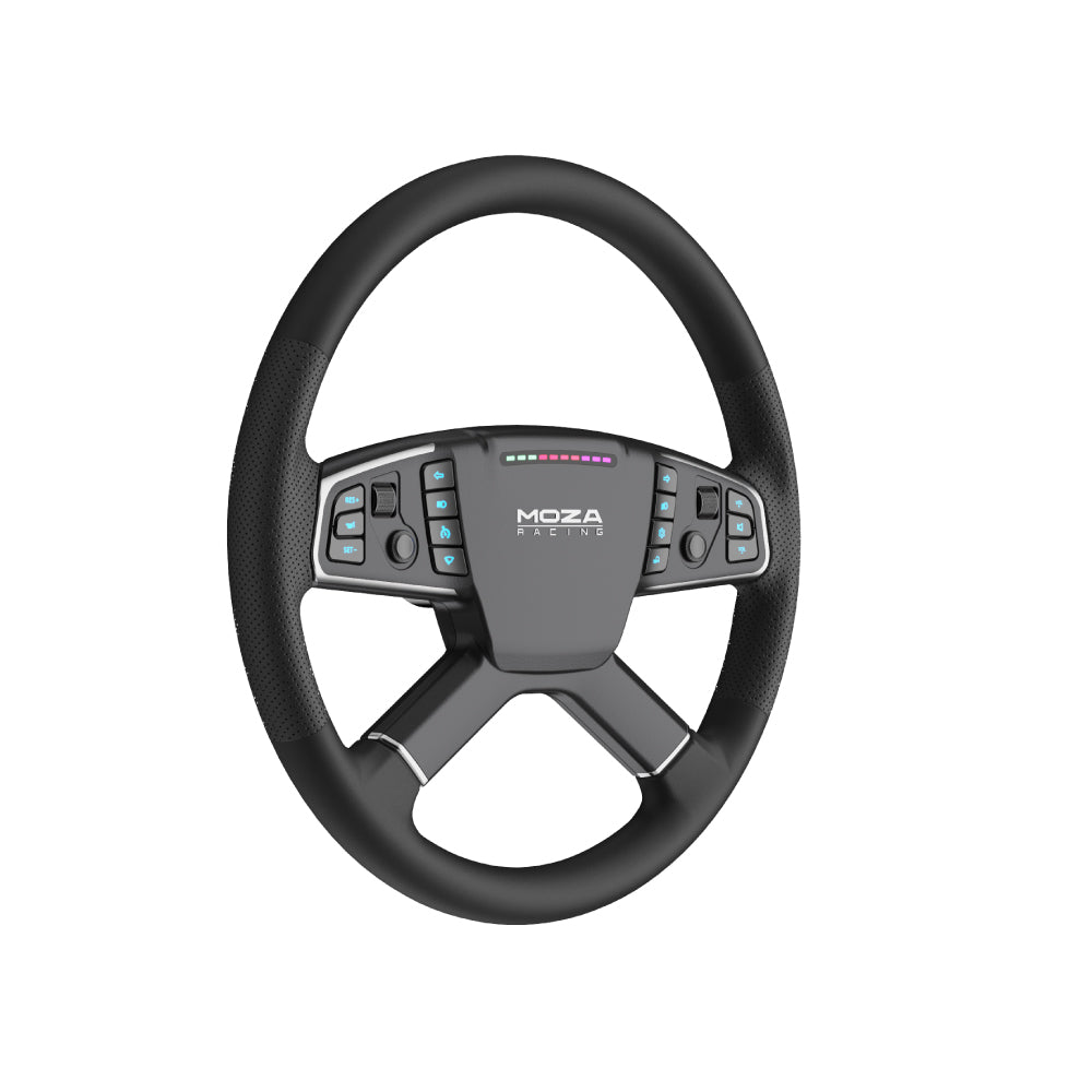 NexusWheel Truck – 400 mm Four-Spoke Truck Wheel, Hand-Stitched Leather, 14 Buttons, Wireless & Wired – NexusWheel Truck 400 mm four-spoke truck wheel – photo 5 of 8
