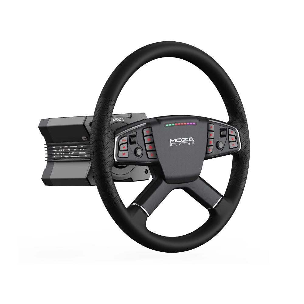 NexusWheel Truck – 400 mm Four-Spoke Truck Wheel, Hand-Stitched Leather, 14 Buttons, Wireless & Wired – NexusWheel Truck 400 mm four-spoke truck wheel – photo 7 of 8
