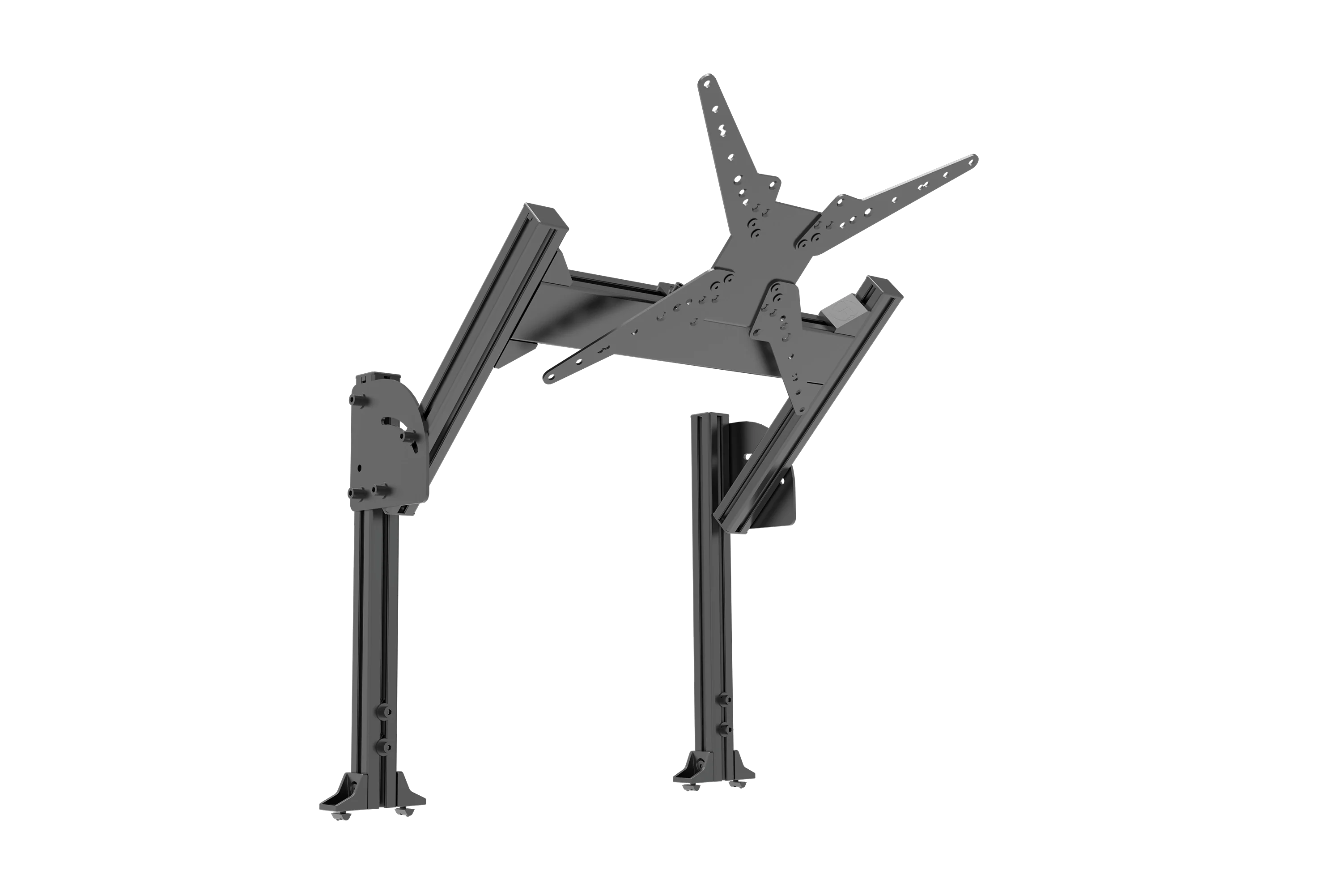 Overhead Monitor Mount for Aluminium Monitor Stands – 4th or 2nd Screen, VESA 75–400 – black aluminium overhead monitor mount with VESA plate – photo 1 of 7