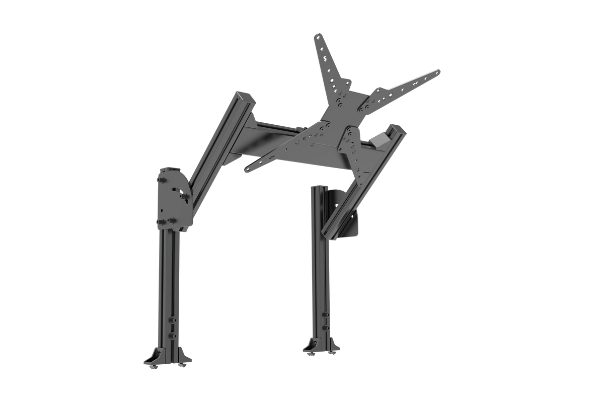 Overhead Monitor Mount for Aluminium Monitor Stands – 4th or 2nd Screen, VESA 75–400 – black aluminium overhead monitor mount with VESA plate – photo 1 of 7