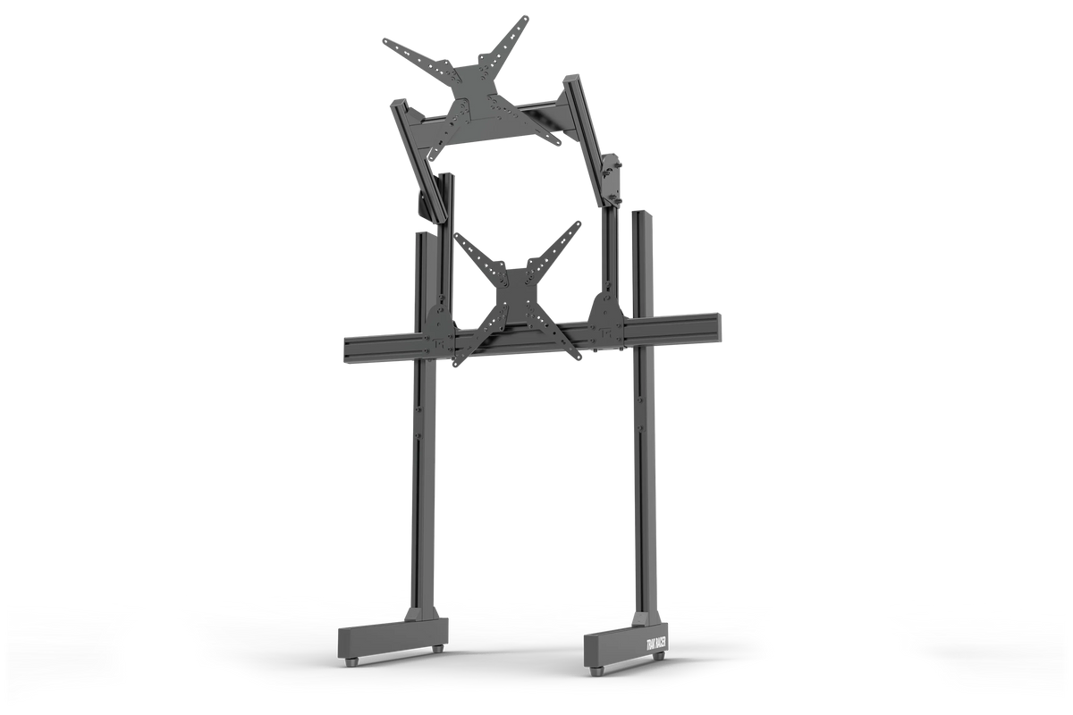 Overhead Monitor Mount for Aluminium Monitor Stands – 4th or 2nd Screen, VESA 75–400 – black aluminium overhead monitor mount with VESA plate – photo 4 of 7