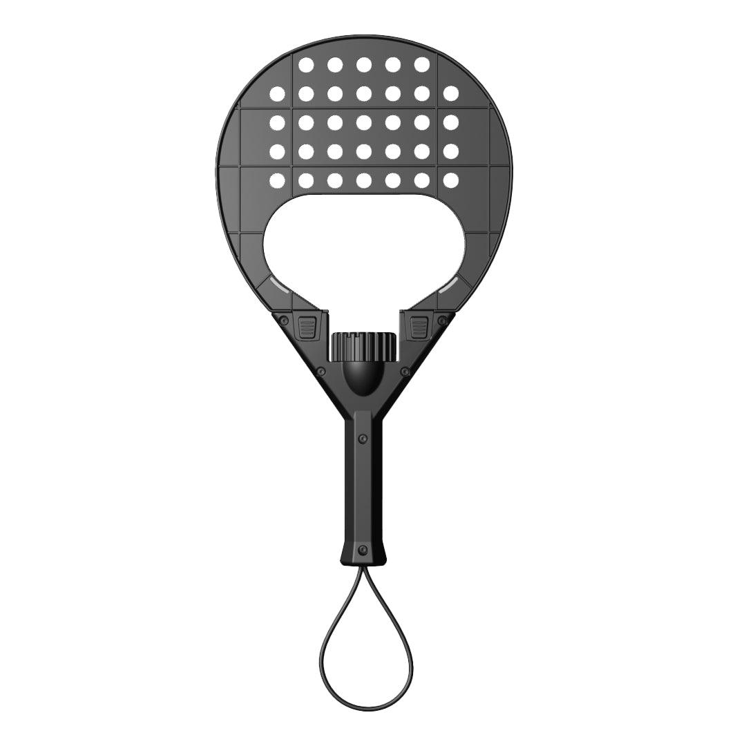 VR padel racket for Meta Quest, front view of the white paddle face – Metanexus XR
