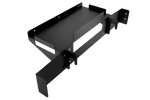 PC & Control Box Shelf for NexusView Steel Tube Monitor Stands – steel PC shelf bolted to a steel tube monitor stand – photo 1 of 12
