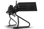 PC & Control Box Shelf for NexusView Steel Tube Monitor Stands – steel PC shelf bolted to a steel tube monitor stand – photo 9 of 12