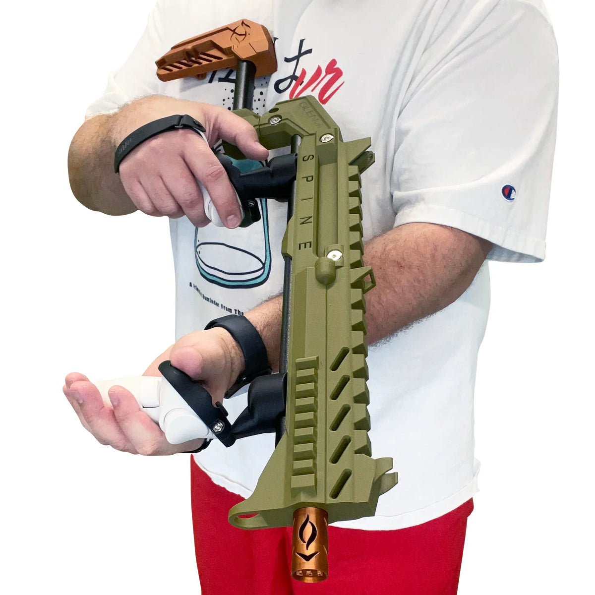 Magnetic VR gun stock front grip detail for steady aim in VR shooters - MetanexusXR Phantom