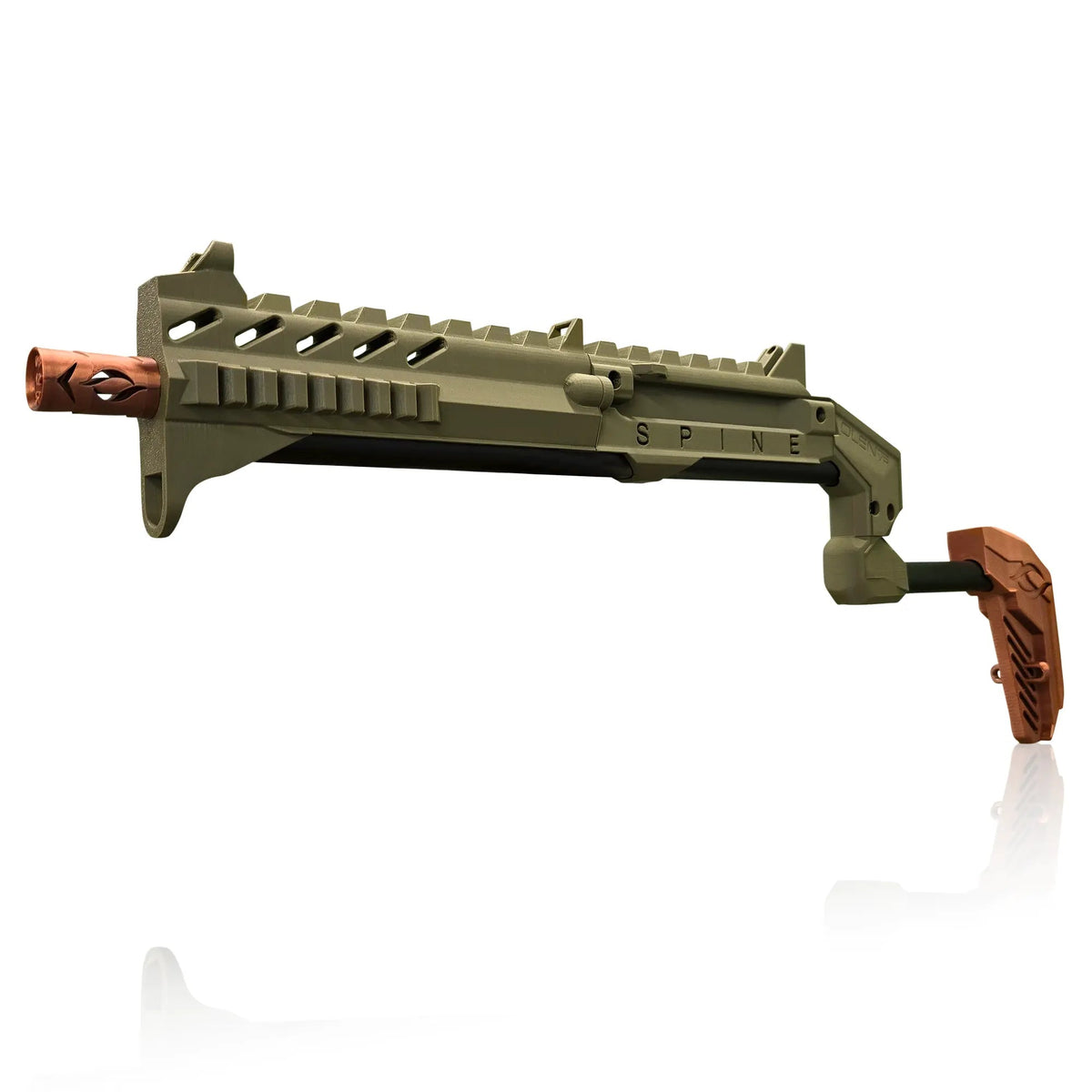 VR gun stock Quest 2 with Touch controllers clipped into the magnetic mounts - MetanexusXR