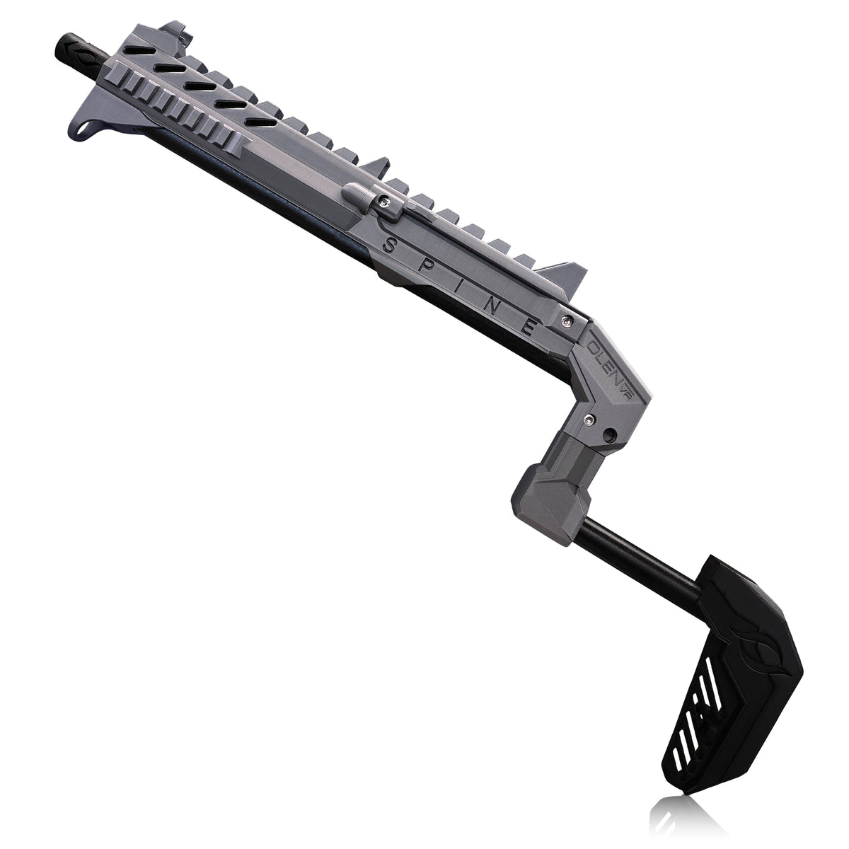 Smoke grey VR gun stock for Valve Index on the SPINE frame - MetanexusXR