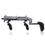 Smoke grey magnetic VR gun stock in use for competitive VR FPS - MetanexusXR