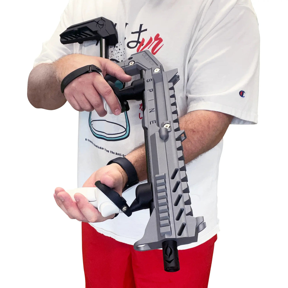 Smoke grey VR gun stock telescoping length adjustment - MetanexusXR