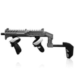 Smoke grey SPINE VR gun stock held in a rifle pose - MetanexusXR
