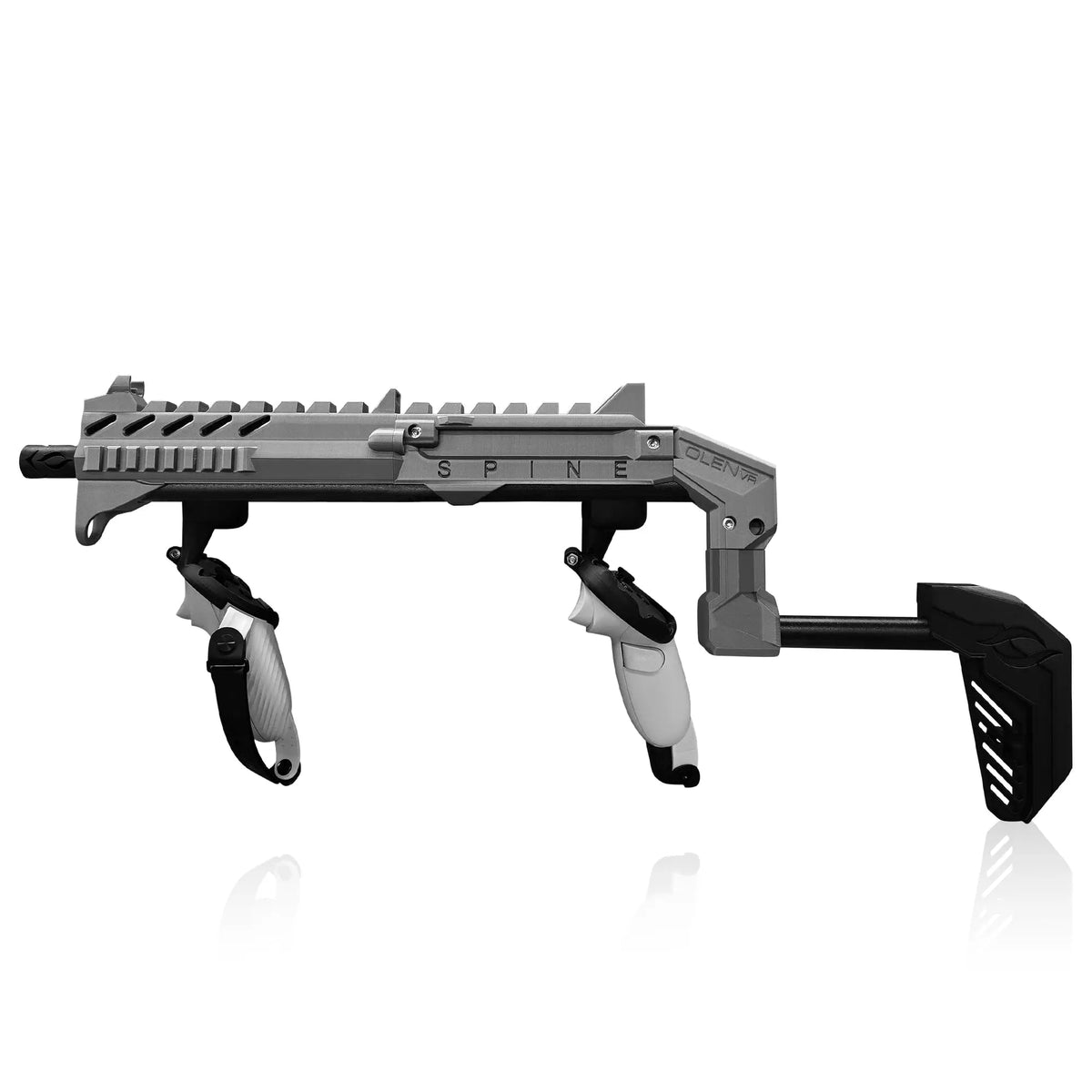 Smoke grey VR gun stock for Quest 3S with Touch Plus controllers - MetanexusXR