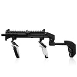 Matte black SPINE VR gun stock held in a rifle pose - MetanexusXR