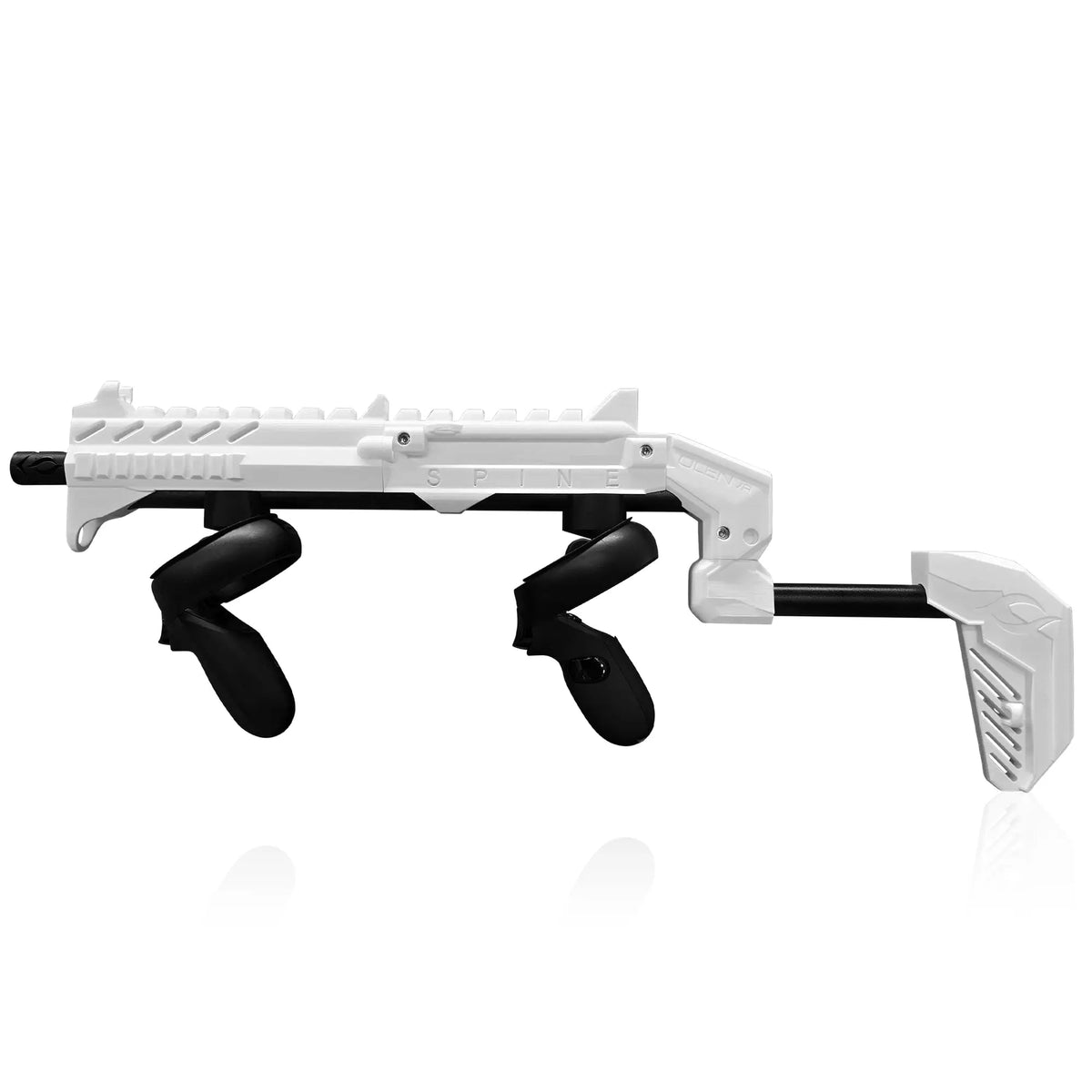 Ghost white VR gun stock for Quest 3S with Touch Plus controllers - MetanexusXR