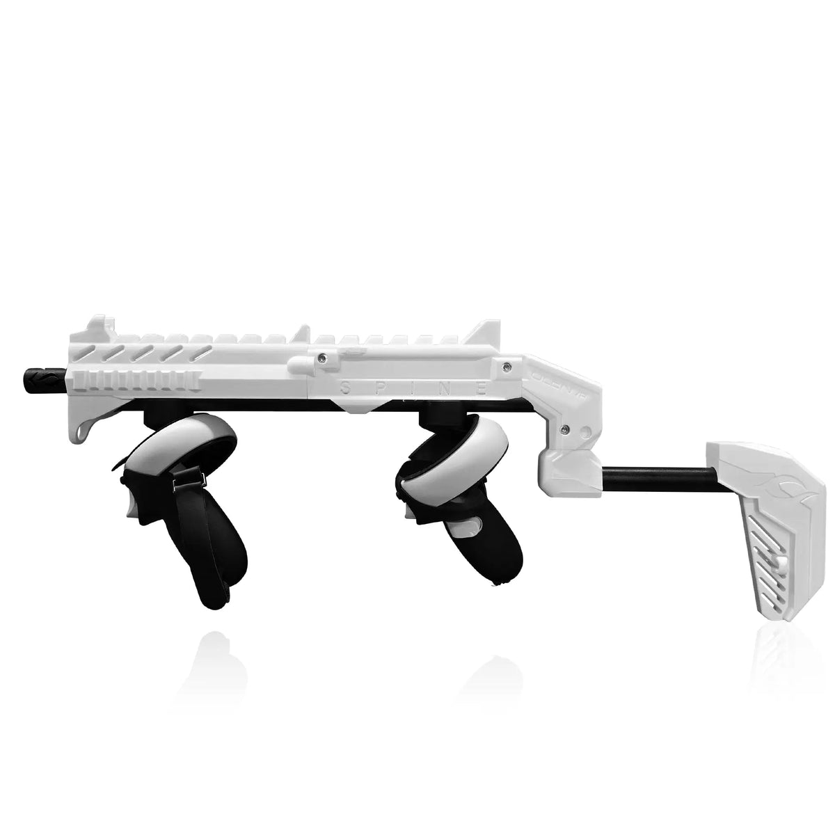 Ghost white SPINE VR gun stock top-down view - MetanexusXR
