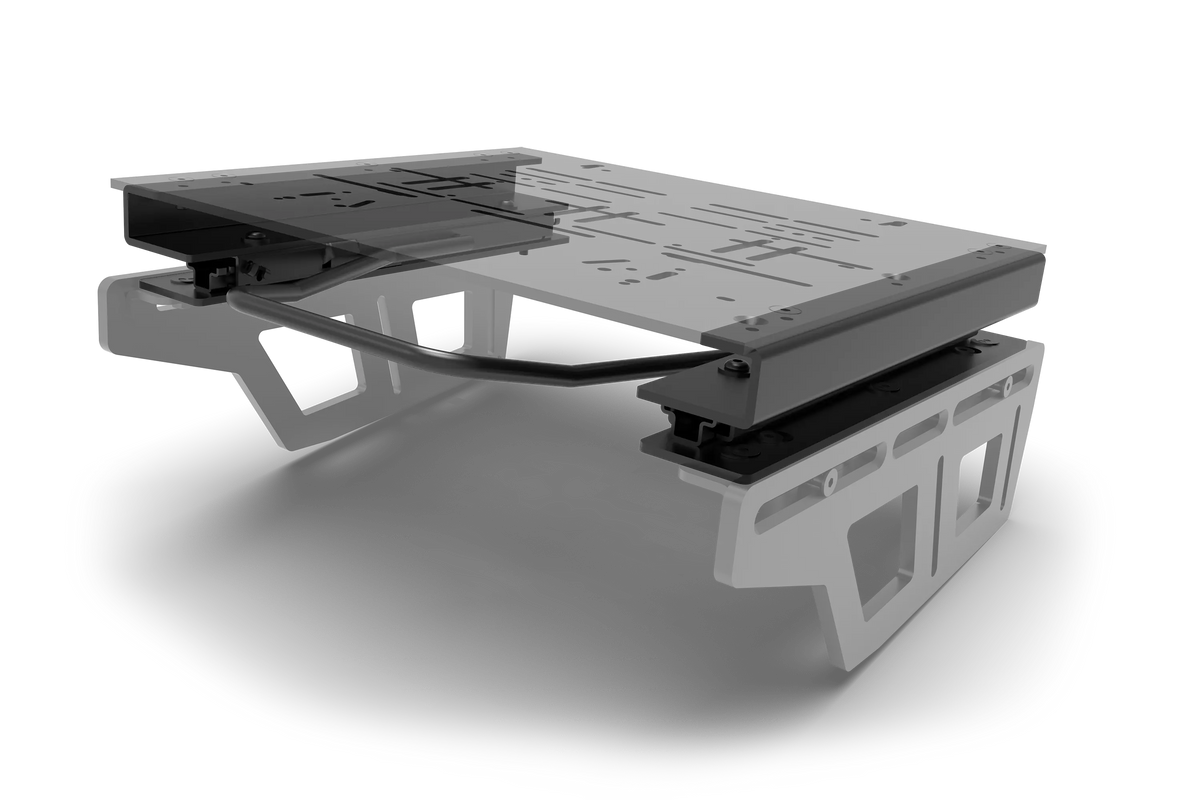 Quick-Adjust Dual-Locking Pedal Slider for Aluminium Profile Rigs – Front-to-Back Pedal Adjustment (Slider Only) – quick-adjust dual-locking pedal slider on an aluminium sim rig – photo 1 of 11