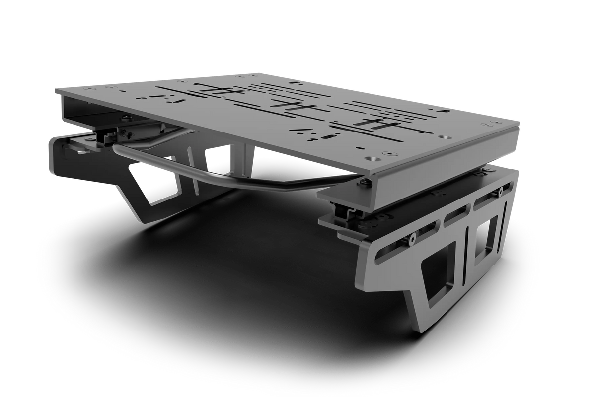 Quick-Adjust Dual-Locking Pedal Slider for Aluminium Profile Rigs – Front-to-Back Pedal Adjustment (Slider Only) – quick-adjust dual-locking pedal slider on an aluminium sim rig – photo 6 of 11