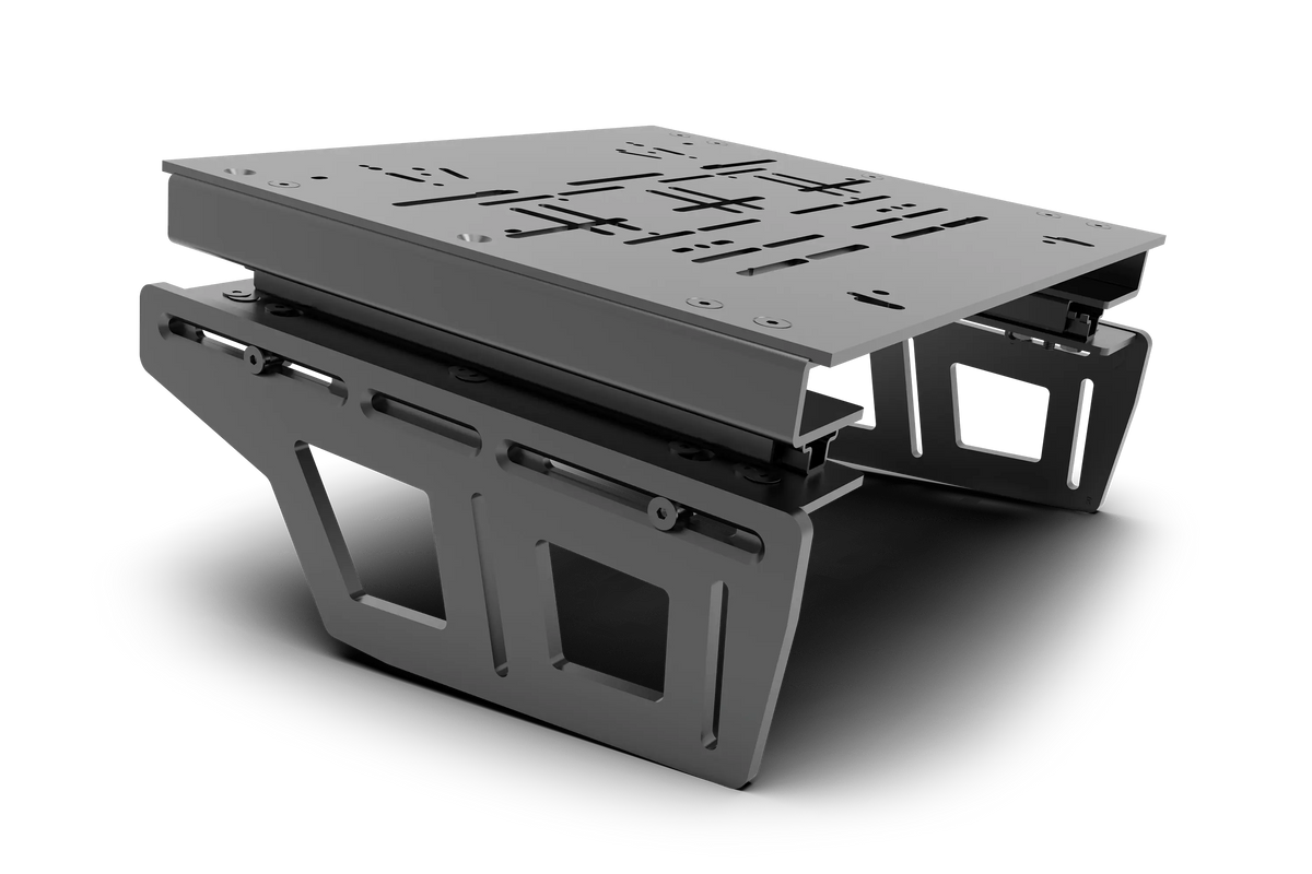 Quick-Adjust Dual-Locking Pedal Slider for Aluminium Profile Rigs – Front-to-Back Pedal Adjustment (Slider Only) – quick-adjust dual-locking pedal slider on an aluminium sim rig – photo 7 of 11