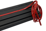 Red Rubber Slot Cover Strip for Aluminium Profile Sim Rigs – 2 m Anti-Slip, Anti-Rattle Trim – red rubber slot cover strip pressed into an aluminium profile – photo 2 of 5