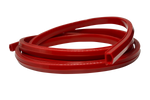 Red Rubber Slot Cover Strip for Aluminium Profile Sim Rigs – 2 m Anti-Slip, Anti-Rattle Trim – red rubber slot cover strip pressed into an aluminium profile – photo 4 of 5