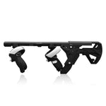 Extended VR rifle stock dual sling mounts shown in three positions - MetanexusXR
