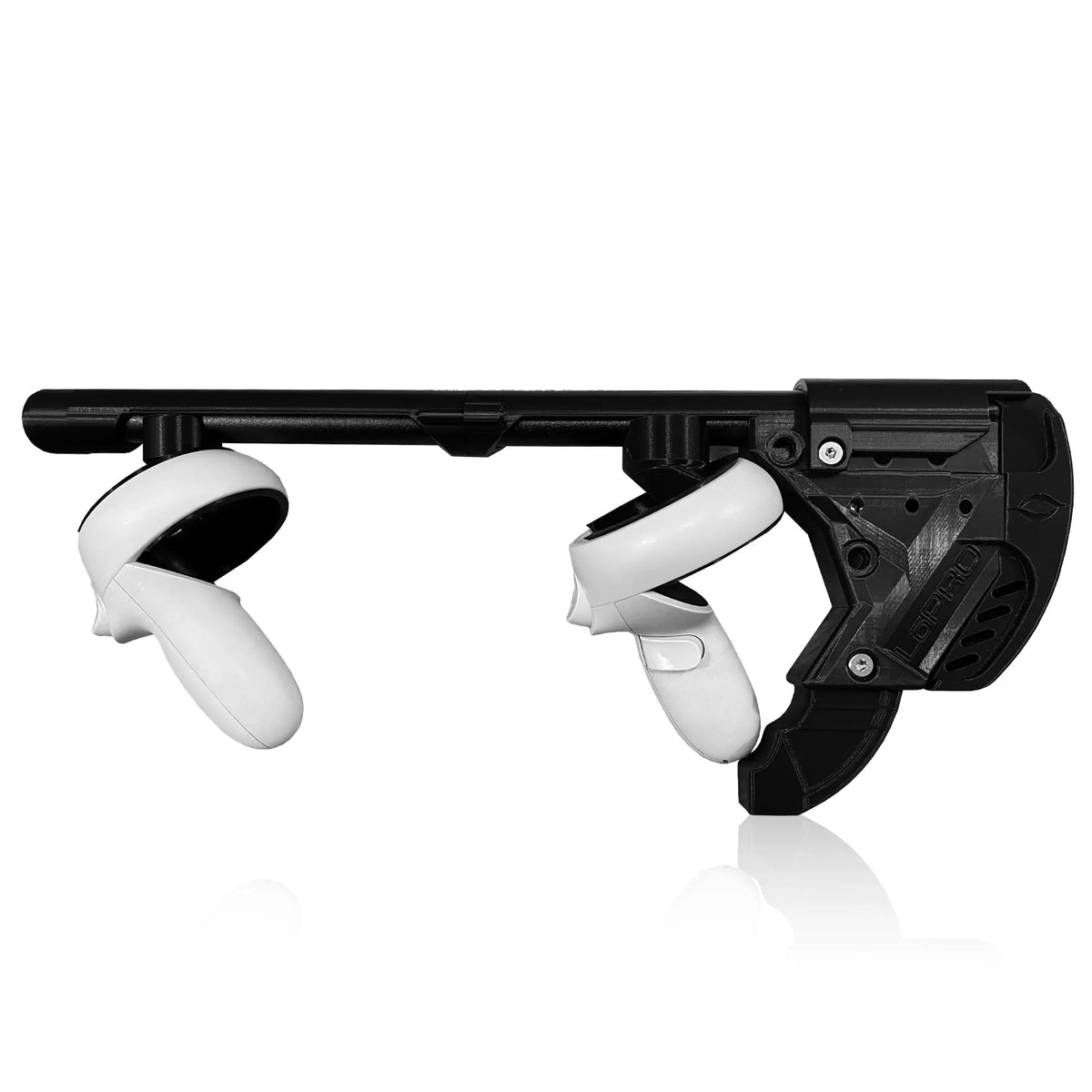 Adjustable VR gun stock front hold - Sentinel two-hand rifle frame for steady VR aim - MetanexusXR