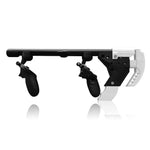 Sentinel adjustable VR gun stock in use - cheek to stock for accurate shots in VR FPS - MetanexusXR