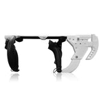 Low-profile VR rifle stock in use for competitive VR FPS, cheek to stock - MetanexusXR