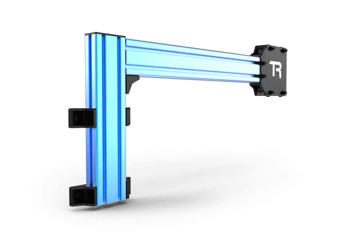 Sim Rig Side Support – 80x40 mm Aluminium Profile Kit with Brackets – anodised 80x40 aluminium side support profiles with brackets for a sim rig – photo 1 of 4
