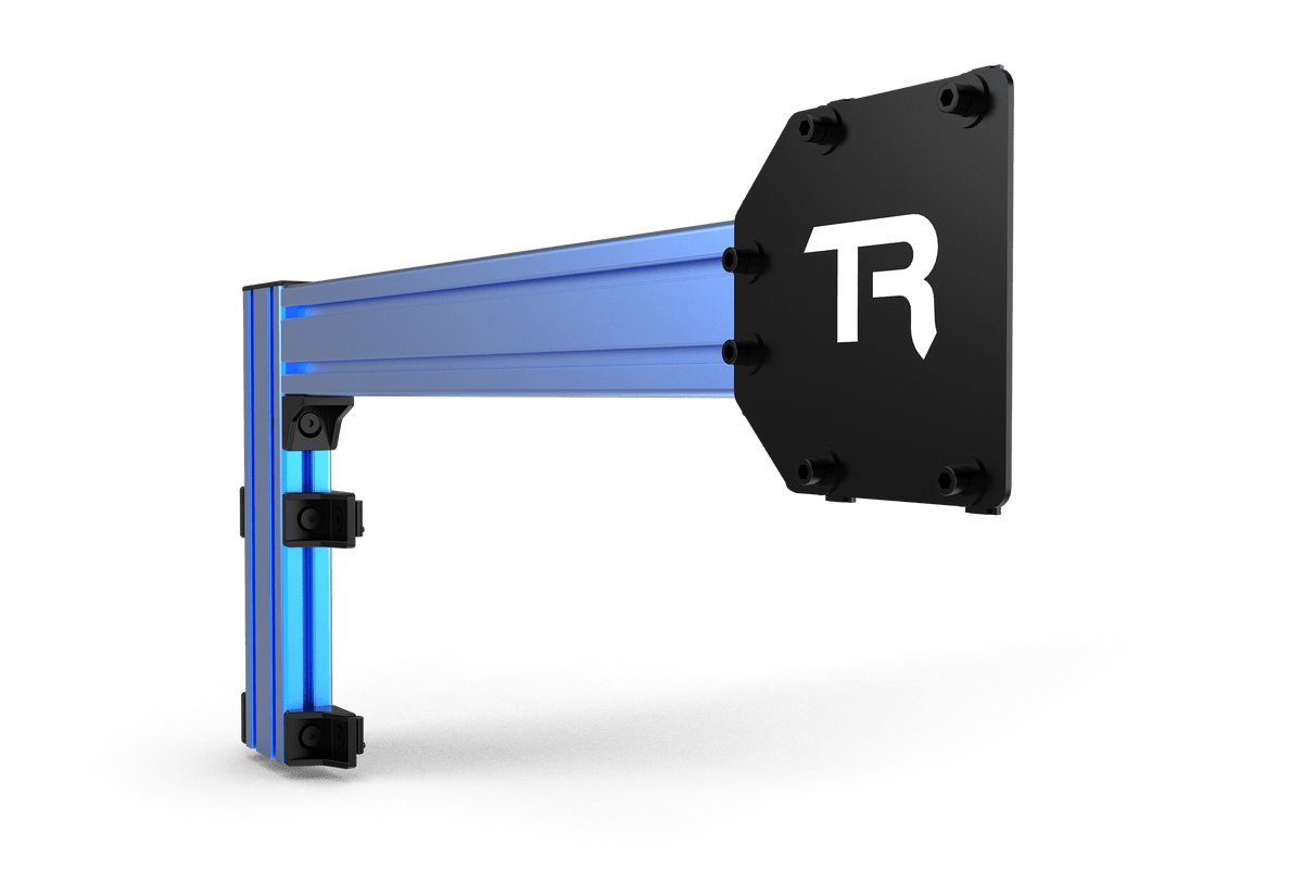 Sim Rig Side Support – 80x40 mm Aluminium Profile Kit with Brackets – anodised 80x40 aluminium side support profiles with brackets for a sim rig – photo 2 of 4