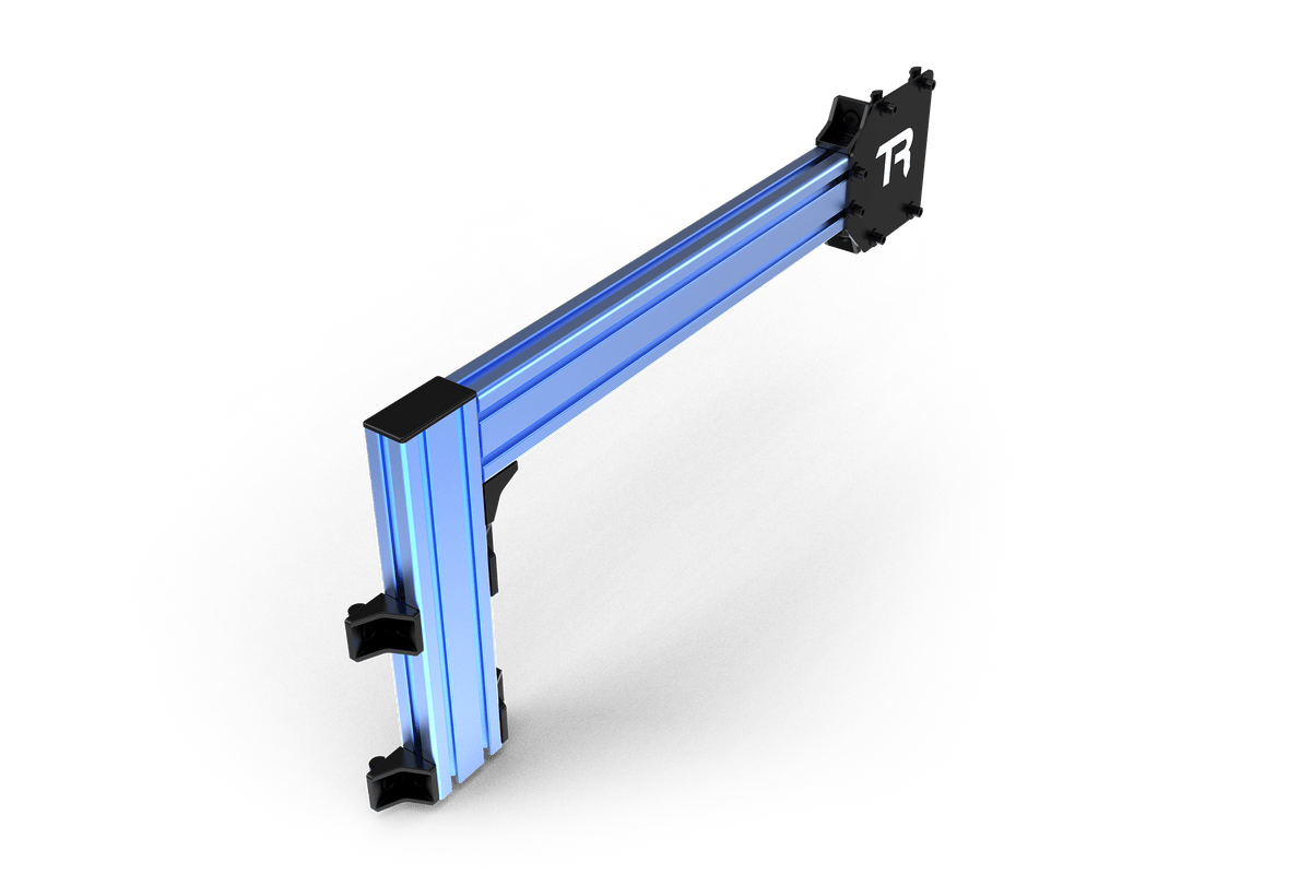 Sim Rig Side Support – 80x40 mm Aluminium Profile Kit with Brackets – anodised 80x40 aluminium side support profiles with brackets for a sim rig – photo 3 of 4