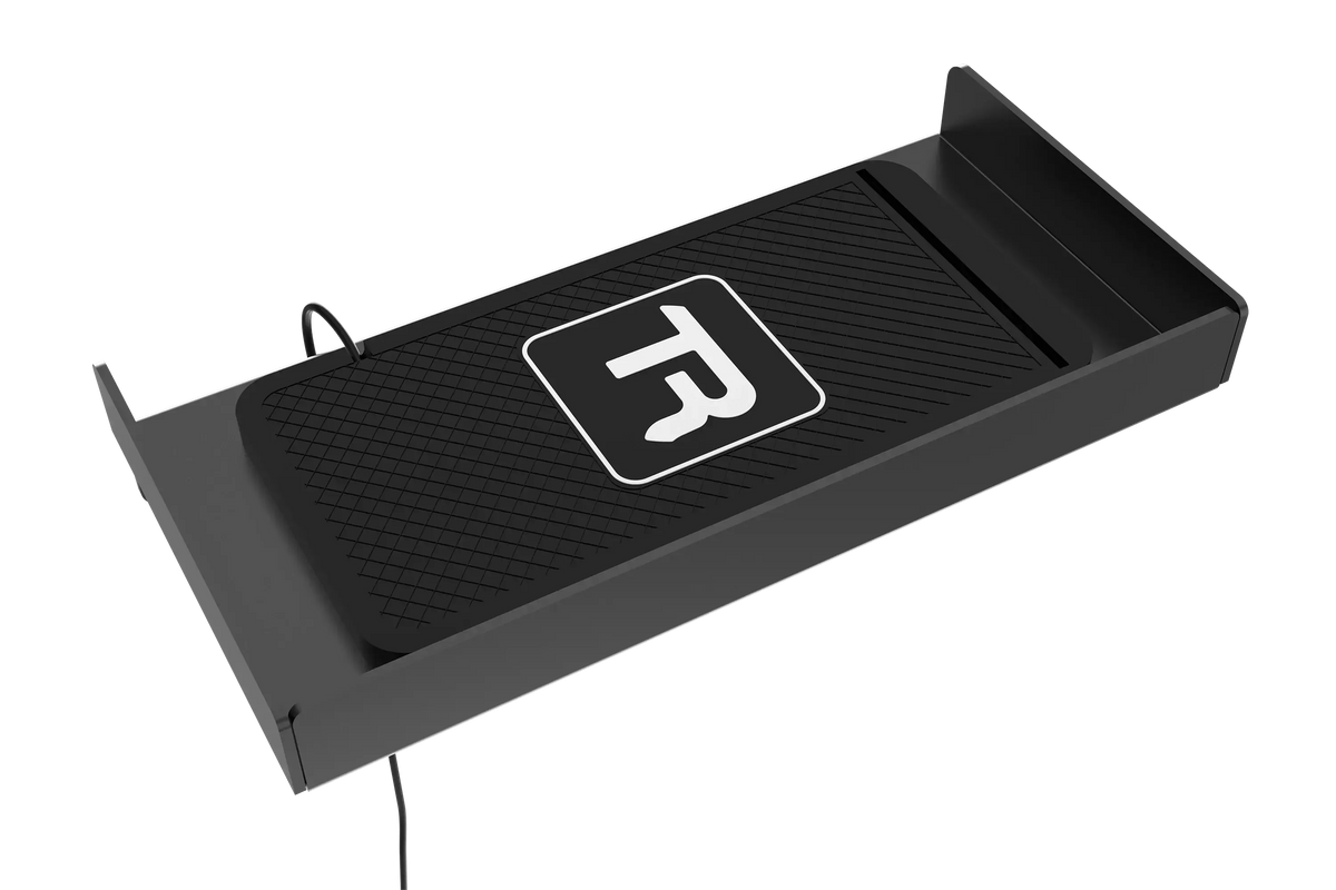Sim Rig Wireless Charging Station – Qi Phone Charger Shelf for Racing & Flight Cockpits – Qi wireless charging phone shelf mounted on a sim rig – photo 3 of 4