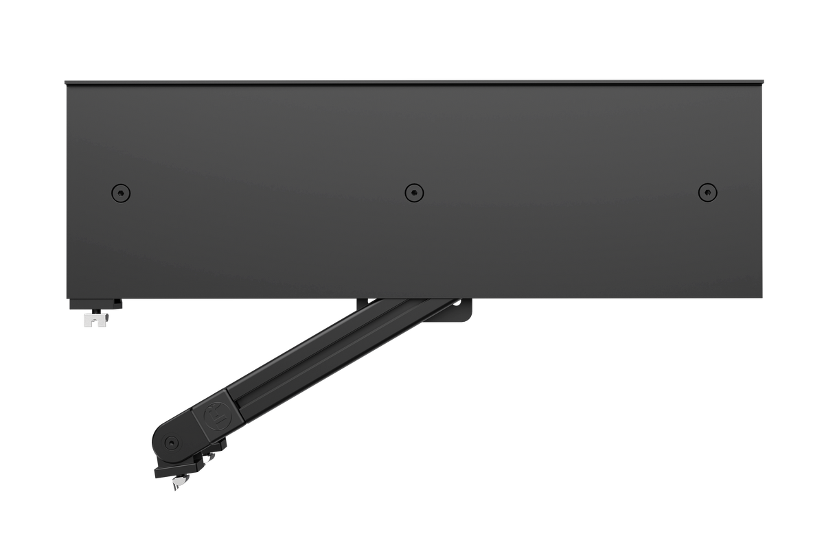 Swivel Desk & Keyboard Tray for Aluminium Profile Sim Rigs – 620 mm with Reinforced A-Frame – 620 mm swivel desk and keyboard tray on an aluminium sim rig – photo 5 of 6
