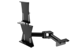 Tablet & Button Box Mount for NexusRig Apex and Velocity – Left or Right of Wheel – tablet and button box mount beside a sim racing wheel – photo 1 of 4