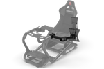 Tablet & Button Box Mount for NexusRig Apex and Velocity – Left or Right of Wheel – tablet and button box mount beside a sim racing wheel – photo 2 of 4