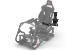 Tablet & Button Box Mount for NexusRig Apex and Velocity – Left or Right of Wheel – tablet and button box mount beside a sim racing wheel – photo 4 of 4