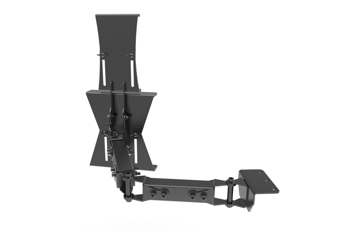 Tablet, Stream Deck & Button Box Mount Kit for NexusRig Apex, Velocity & Formula – Left or Right of the Wheel – tablet and button box mount beside the steering wheel of a tube cockpit – photo 4 of 6