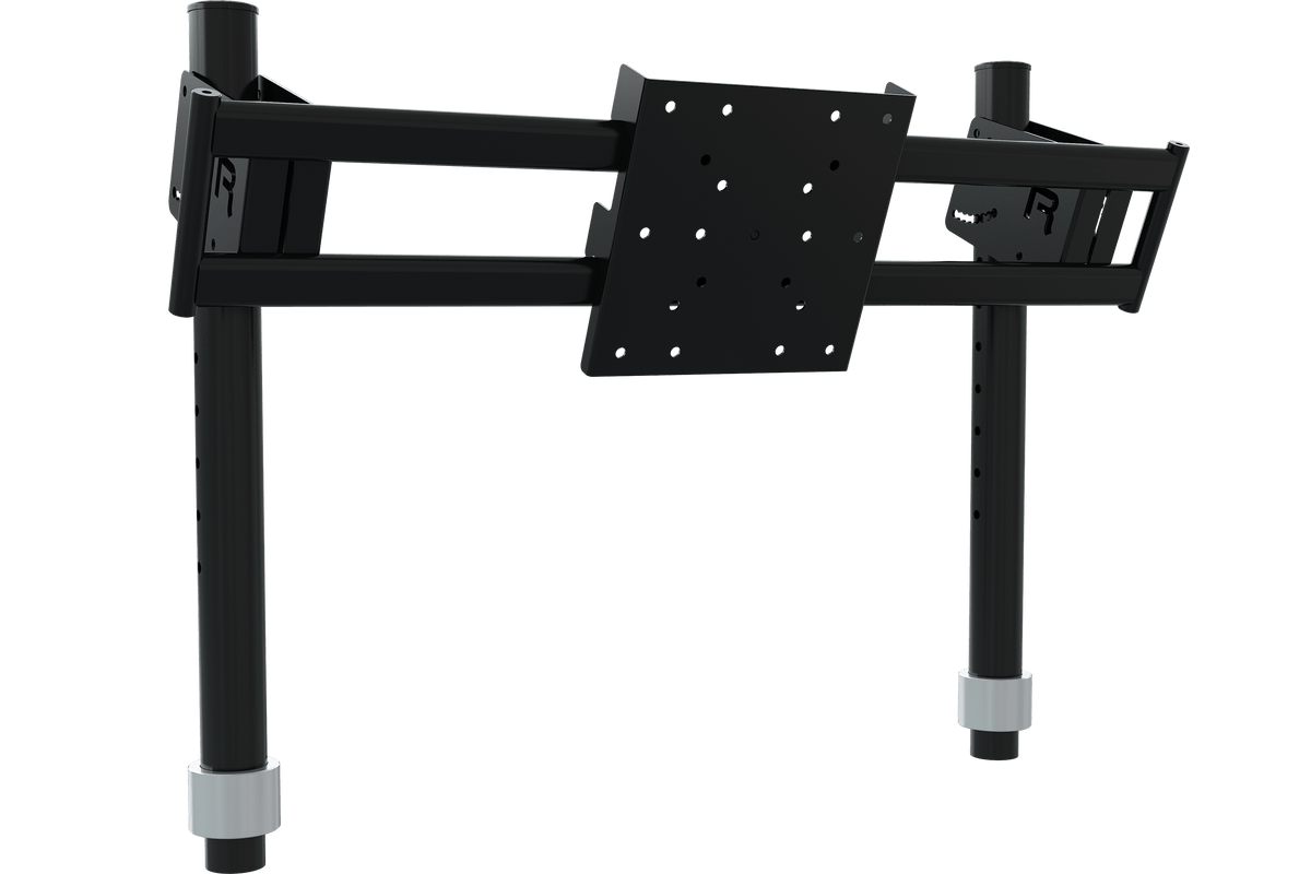 Top Monitor Holder for NexusView Steel Tube Triple Stands – 4th or 2nd Screen up to 50 Inch – top monitor holder adding a fourth screen above a triple monitor stand – photo 1 of 5