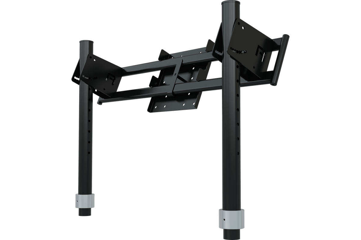 Top Monitor Holder for NexusView Steel Tube Triple Stands – 4th or 2nd Screen up to 50 Inch – top monitor holder adding a fourth screen above a triple monitor stand – photo 2 of 5