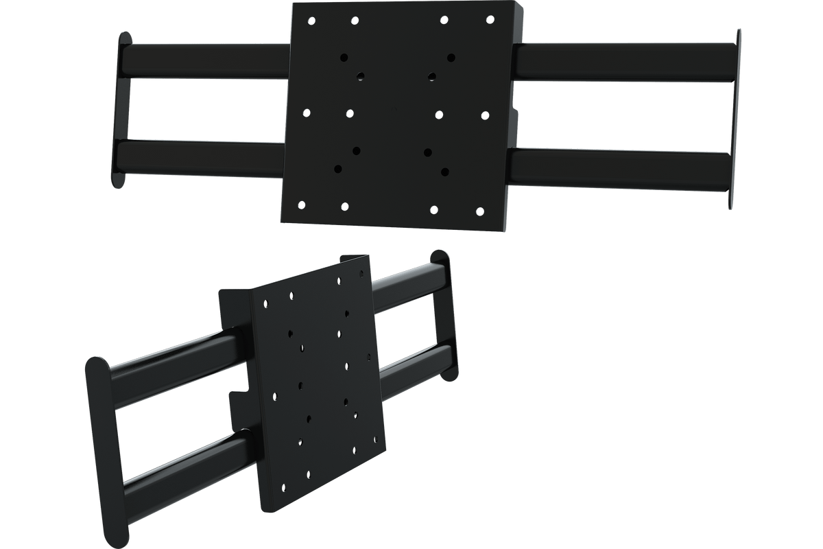 Triple Monitor Side Arms (730 mm) for the NexusView Steel Tube Single Stand – 22–32 Inch – pair of 730 mm black steel triple monitor side arms – photo 1 of 4