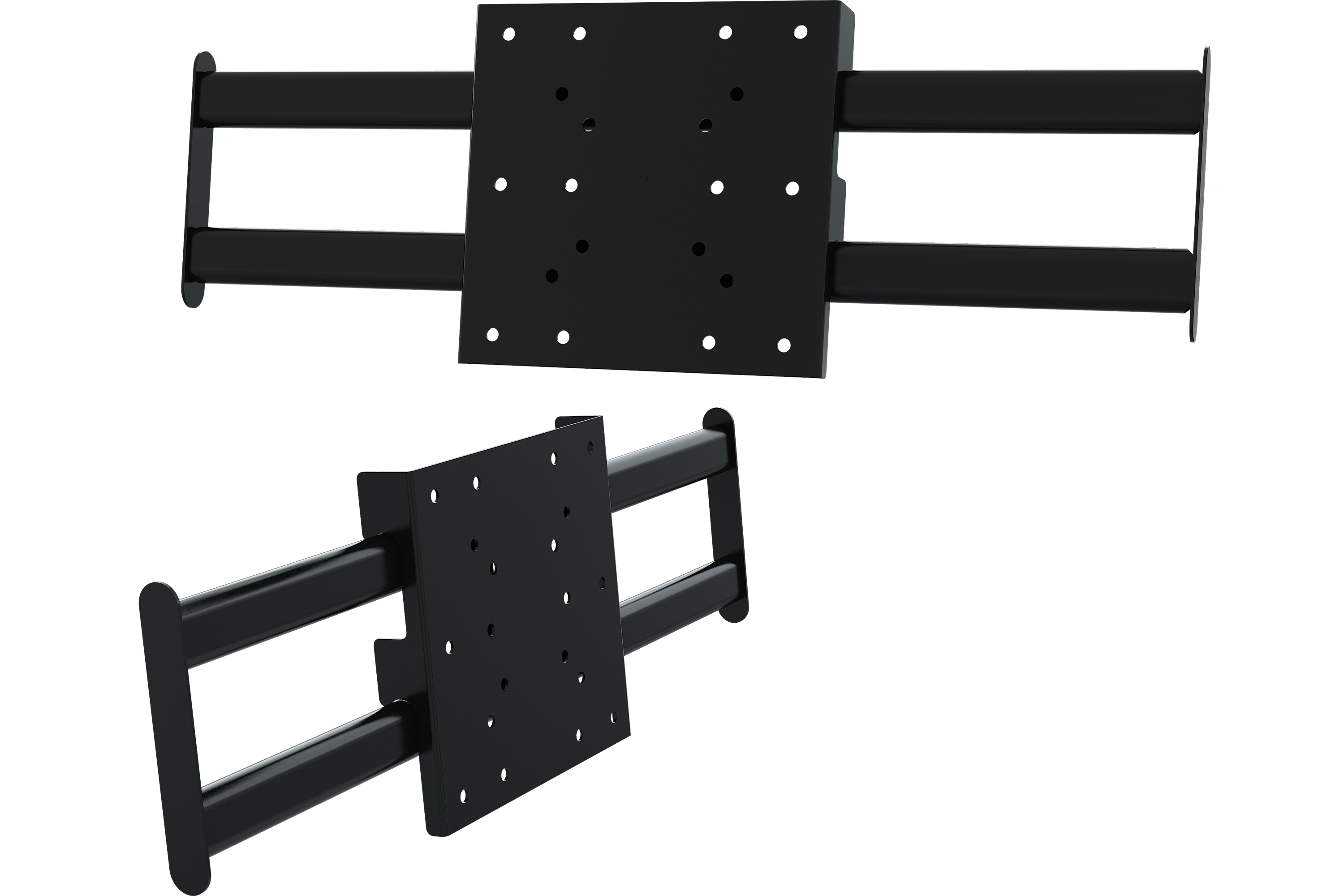 Triple Monitor Stand Side Arms – Steel Add-On for 22–32 Inch Screens – black steel triple monitor add-on side arms with VESA plates – photo 1 of 4