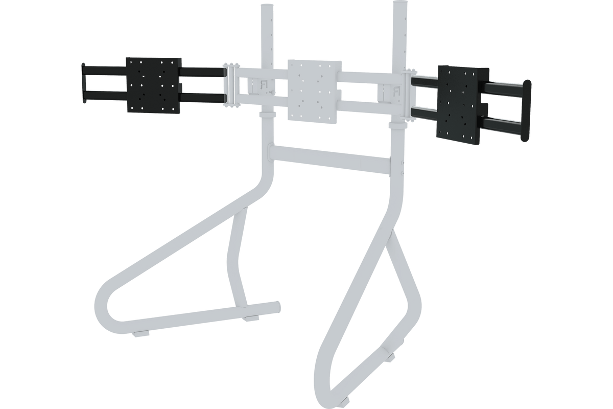 Triple Monitor Stand Side Arms – Steel Add-On for 22–32 Inch Screens – black steel triple monitor add-on side arms with VESA plates – photo 4 of 4