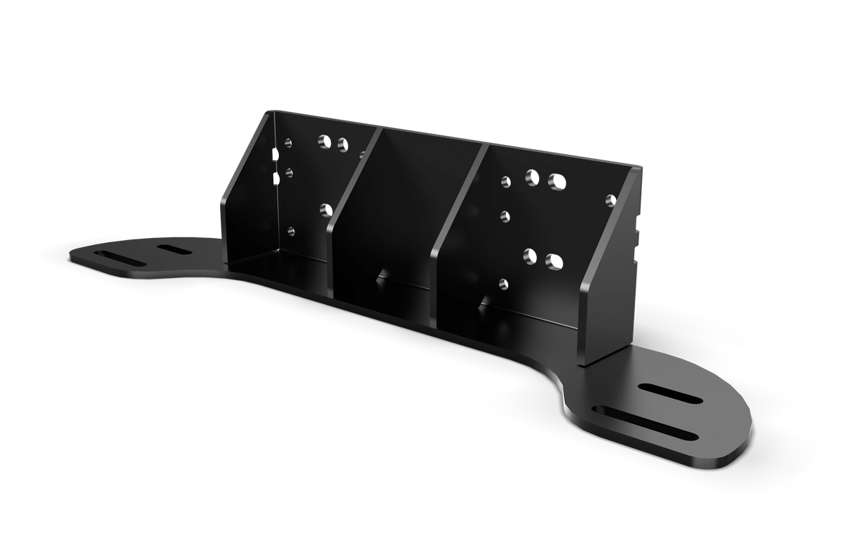 Universal Seat Belt Tensioner Bracket – Under-Seat Mount for Active Belt Tensioners – black powder-coated aluminium seat belt tensioner bracket – photo 1 of 5