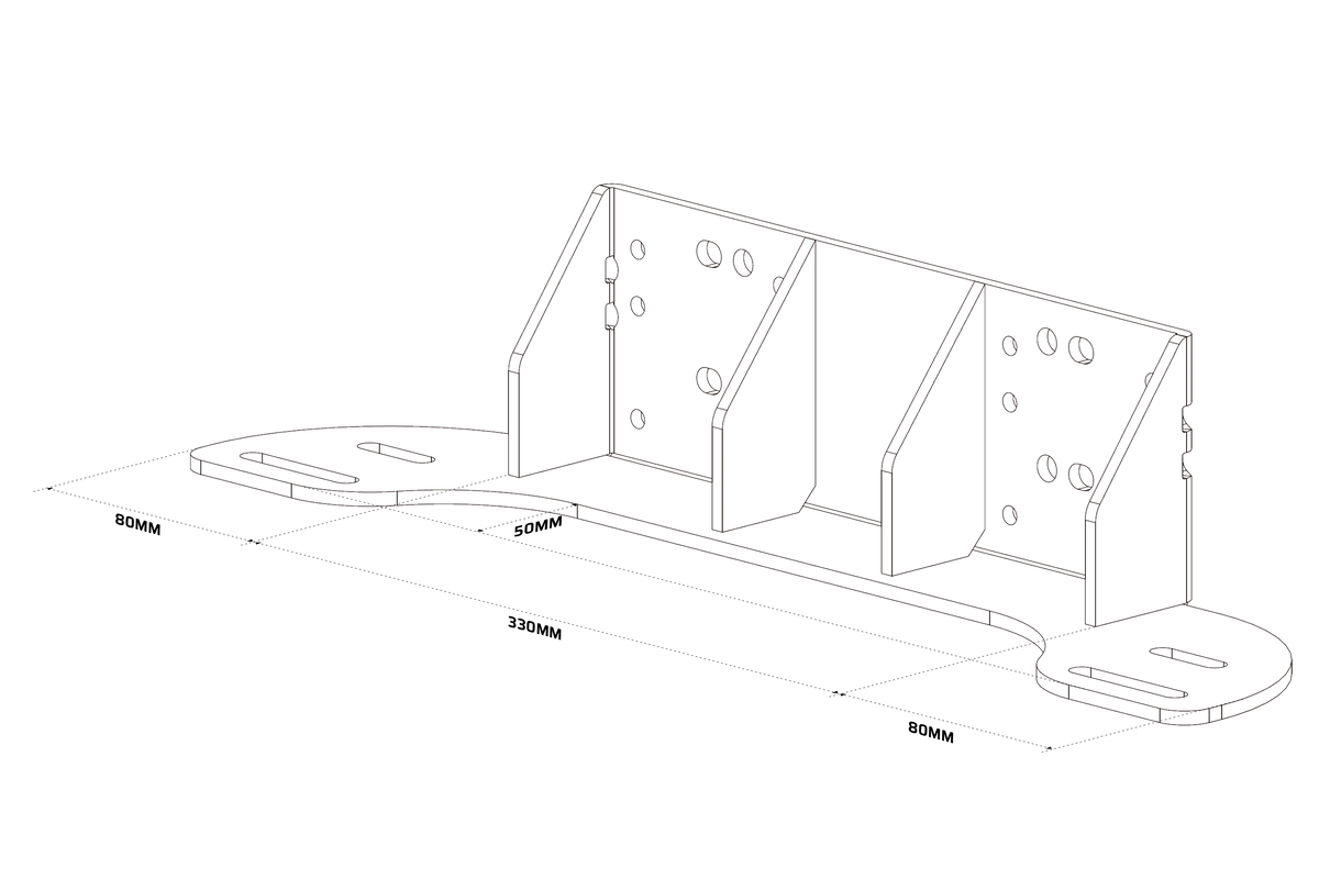 Universal Seat Belt Tensioner Bracket – Under-Seat Mount for Active Belt Tensioners – black powder-coated aluminium seat belt tensioner bracket – photo 5 of 5