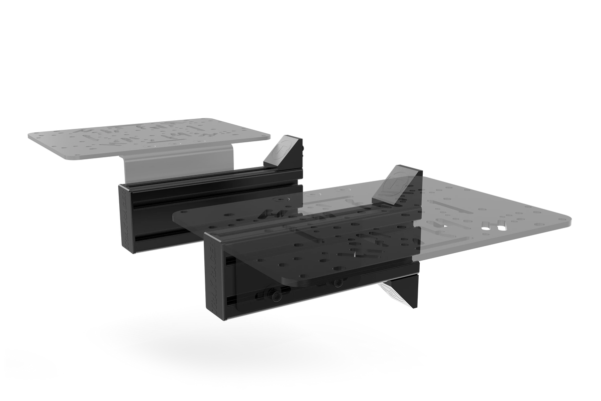 Universal Side Mount Supports 240 mm (80x40) – Set of 2 for Shifters, Handbrakes & Flight Controls – two 240 mm black 80x40 aluminium side mount supports with brackets – photo 1 of 8