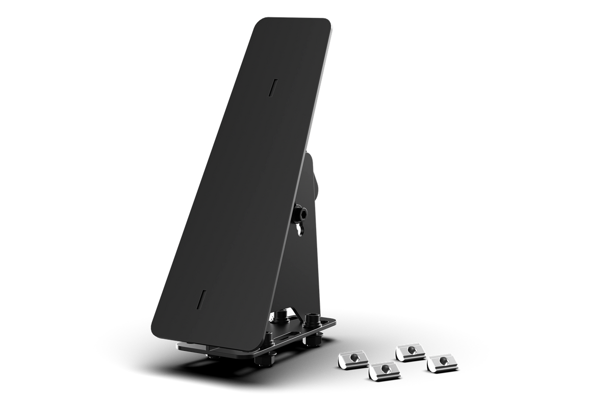Universal Sim Racing Footrest – Adjustable Left Foot Rest for Pedal Plates & Aluminium Profile – adjustable left foot rest on a sim racing pedal plate – photo 1 of 5