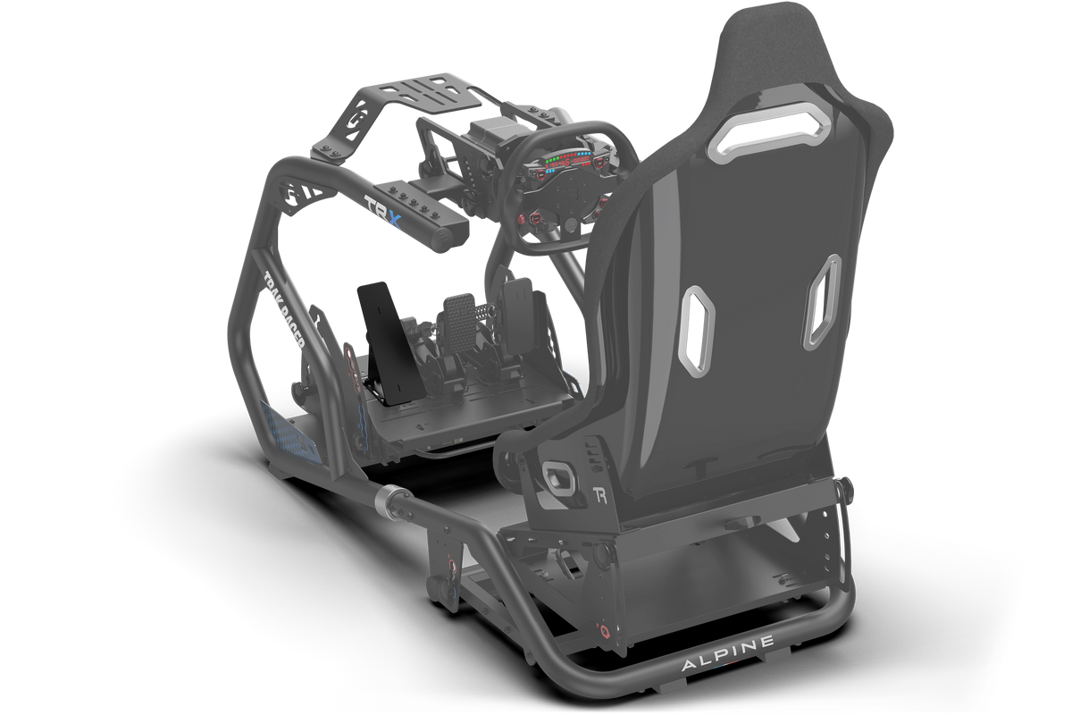Universal Sim Racing Footrest – Adjustable Left Foot Rest for Pedal Plates & Aluminium Profile – adjustable left foot rest on a sim racing pedal plate – photo 3 of 5