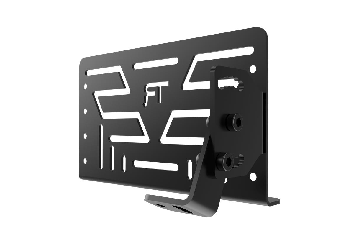 Universal Swivel Mount for Stream Deck, Tablet, LCD Display & Button Box – Tube & Profile Rigs – swivel mount holding a Stream Deck on a sim rig – photo 2 of 11