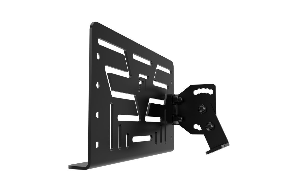 Universal Swivel Mount for Stream Deck, Tablet, LCD Display & Button Box – Tube & Profile Rigs – swivel mount holding a Stream Deck on a sim rig – photo 3 of 11