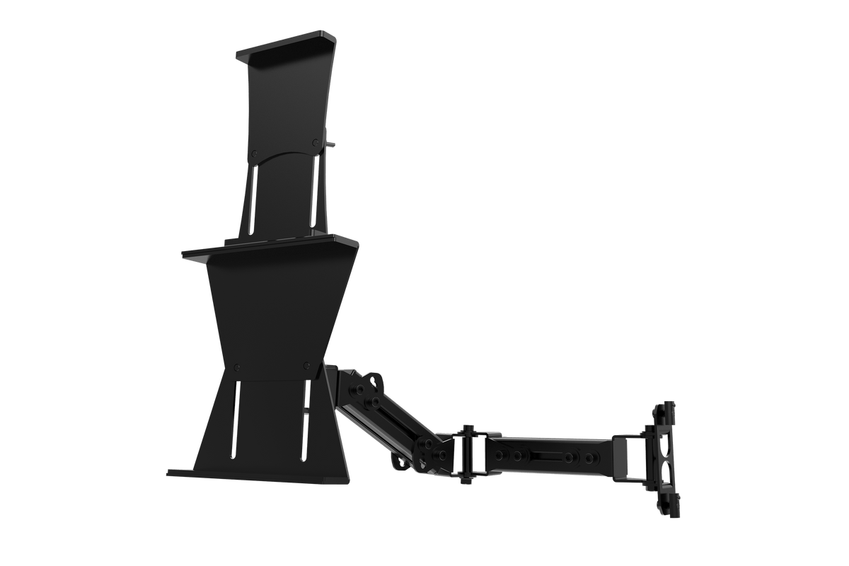 Universal Tablet, Stream Deck & Button Box Mount Kit for Aluminium Profile Rigs – universal tablet and button box mount on an aluminium sim rig – photo 1 of 10