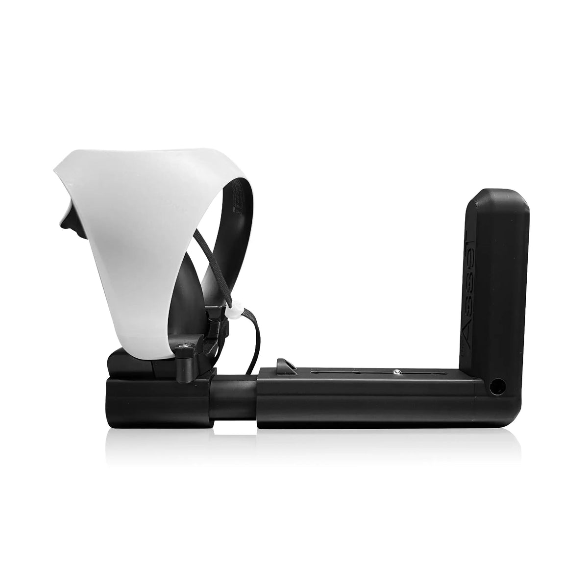 Modular VR gun stock in use with a two-hand cheek-to-stock hold - MetanexusXR